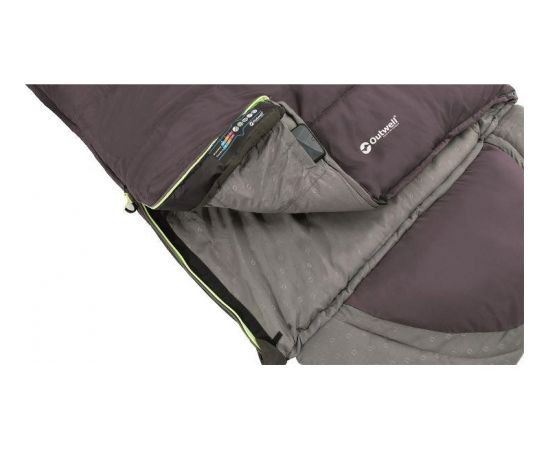 Outwell Contour Dark Purple L, Sleeping Bag - Left Zipper, 220 x 85 cm, YKK 2-way L-shape open-end with auto lock, Purple