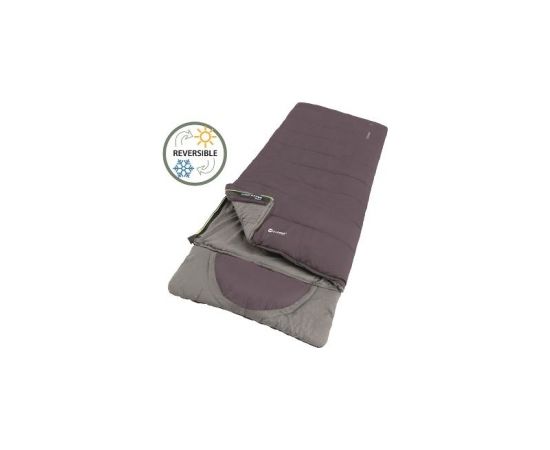 Outwell Contour Dark Purple L, Sleeping Bag - Left Zipper, 220 x 85 cm, YKK 2-way L-shape open-end with auto lock, Purple