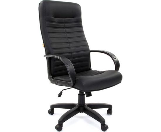 Klarberg Biroja krēsls CHAIRMAN 480 LT melnā ādas imitācija, melns pamats