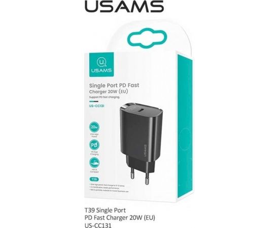 Usams CC131TC01 tīkla lādētājs USB-C / 20W / 3A melns
