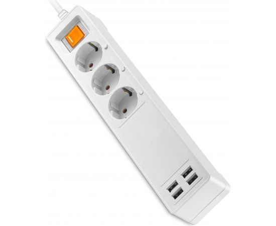 Platinet extension cord 3 sockets USB WiFi Tuya 1.8m, white (45507)