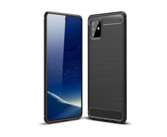 Fusion Trust Back Case Silikona Aizsargapvalks Priekš Samsung A715 Galaxy A71 Melns