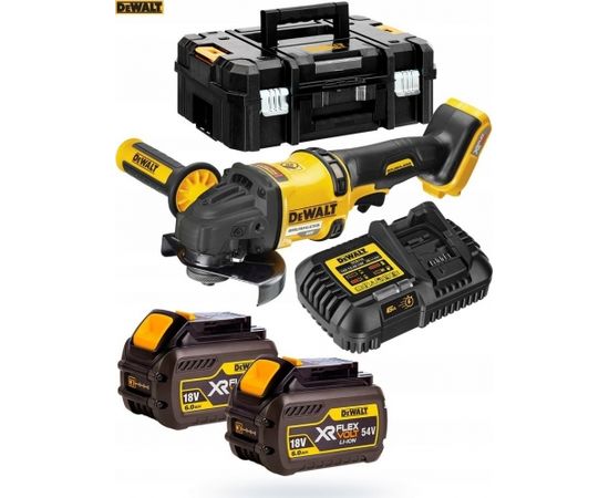 Dewalt DCG418T2-QW Leņķa slīpmašīna 54 V; 2x6,0 Ah