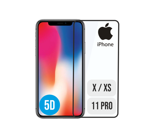 (Ir veikalā) Aizsargstikls Pilnam Ekrānam Apple iPhone 11 Pro/X/XS Melns