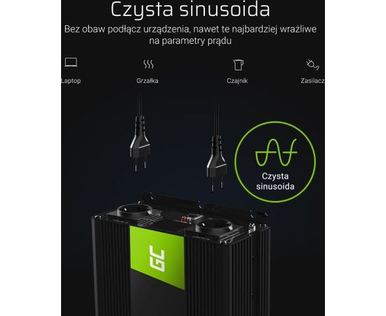 Strāvas pārveidotājs Green Cell 12V 230V sinusoid 1500W