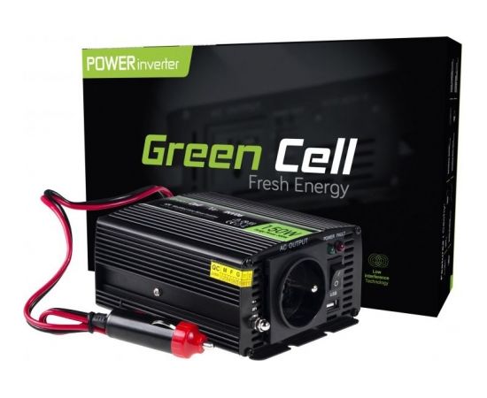 Strāvas pārveidotājs Green Cell 12V 230V, 150W/300W (INV06)(INV150)
