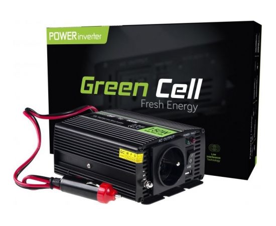 Strāvas pārveidotājs Green Cell 12V 230V, 150W/300W (INV06)