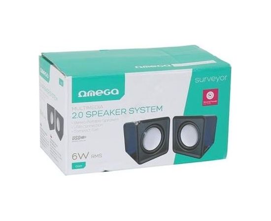 Omega OG01 Stereo Datora Skaļruņi 2.0 ar 3.5mm Audio / USB Strāvas pieslēgumu 2x 3W Zilas