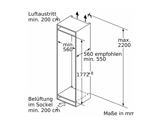 Siemens KI86NADF0 iQ500 Ledusskapis, iebūvējams 177.5cm