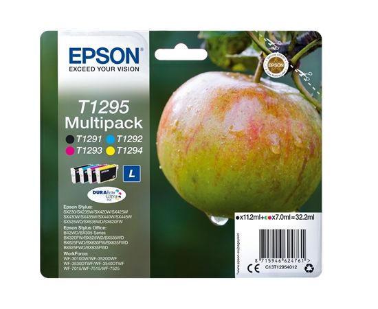 Epson Multipack 4-colours T1295 DURABrite Ultra Ink Cartridge, Black, Cyan, Magenta, Yellow