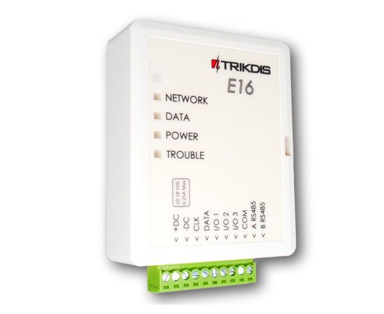 Ethernet komunikators 3 termināļi IN/OUT 12Vdc E16