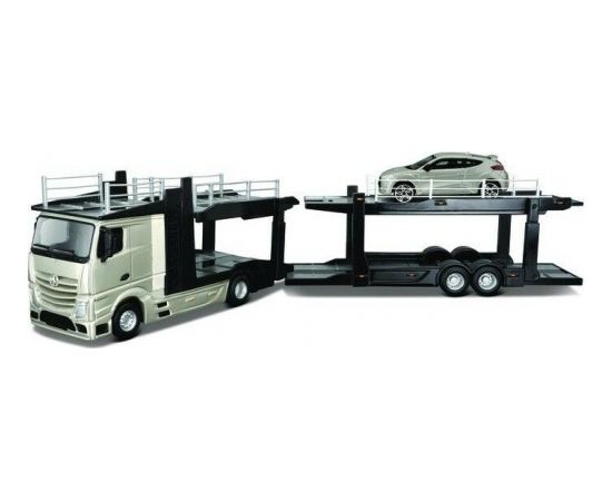 BBURAGO 1/43 Street Fire car  tow Mercedes Benz Actros with Volkswagen Polo GTI Mark 5, 18-31458