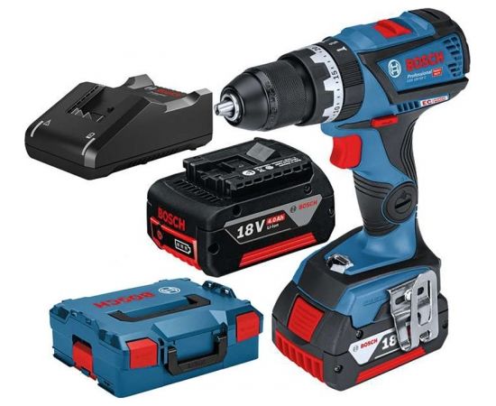 Bosch GSB 18V-60 C Professional (2x4.0Ah, GAL 18V-40, L-Boxx) Akumulatora triecienurbjmašīna-skrūvgriezis