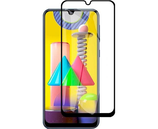 Fusion Full Glue 5D Tempered Glass Aizsargstikls Pilnam Ekrānam Samsung M317 Galaxy M31S Melns