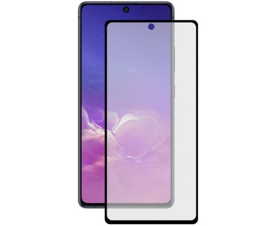 Fusion Full Glue 5D Tempered Glass Aizsargstikls Pilnam Ekrānam Samsung G770 Galaxy S10 Lite / A915 Galaxy A91 Melns