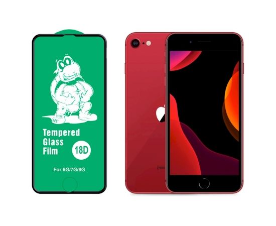 Fusion Full Glue 18D Tempered Glass Aizsargstikls Pilnam Ekrānam Apple iPhone 7+ / 8+ Melns