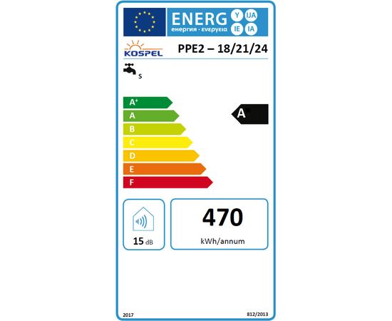 Kospel PPE2 18/21/24 kW 380V Elektriskais caurplūdes ūdens sildītājs ar elektronisko vadību