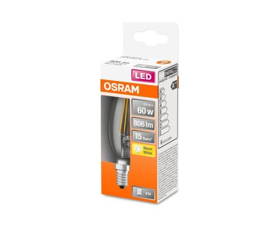 Osram Parathom Retrofit Classic B 60 E14, 6 W, Warm White, 60 W, 6kWh/1000h, 806 lm