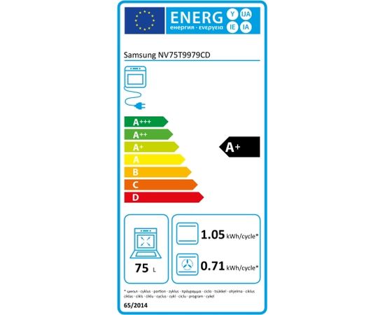 Samsung NV75T9979CD/EU cepeškrāsns pirolīze tvaiks Dual Cook, melna