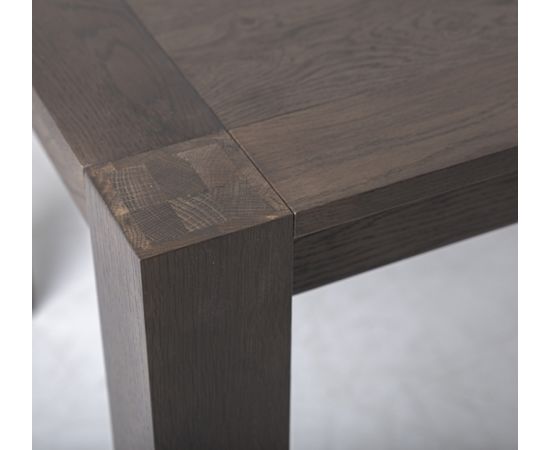 Обеденный стол TURIN 90x125/165xH75см, материал: дуб, цвет: дымчатый дуб, обработка: промасленный