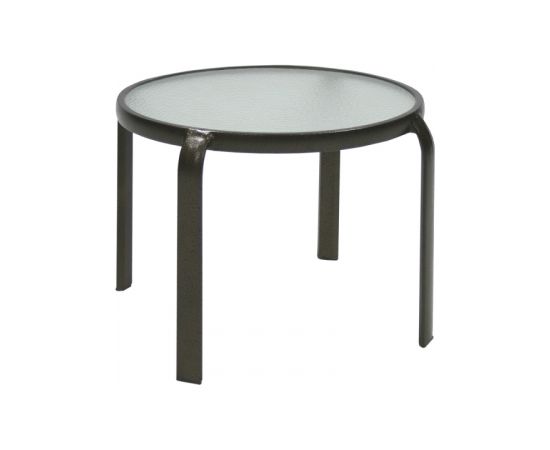 Papildu galds MONTREAL, D52xH43cm, galda virsma: rūdīts stikls, rāmis: alumīnijs, krāsa: brūns