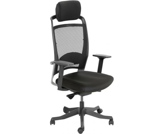 Darba krēsls FULKRUM 62x70xH97-107cm, melna āda