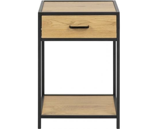 Столик вспомогательный SEAFORD 42x35xH63см, с ящиком, матерял: мебельная пластина с ламинированным покрытием, цвет: дуб