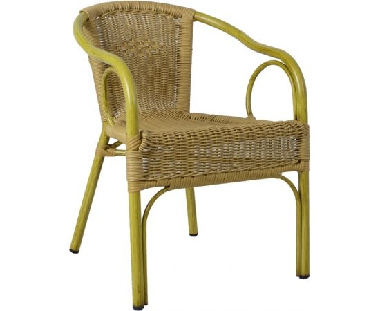 Стул BAMBUS 56x63xH76см, бежевое плетеное сиденье, бамбуковая алюминиевая рама