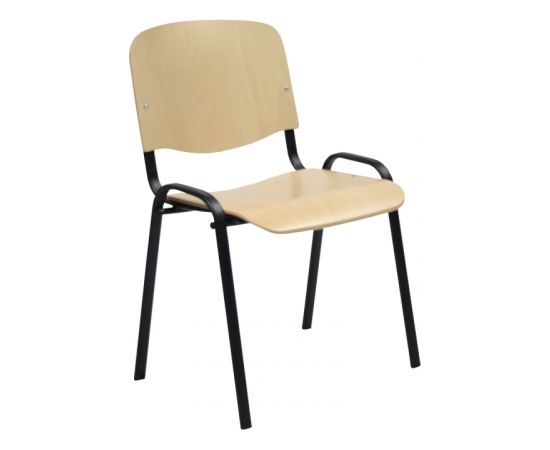 Klienta krēsls 54,5xD42,5xH82/47cm, sēdvieta, finieris, krāsa: dabīgs bērzs, rāmi: melns