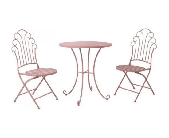 Balkona komplekts ROSY galds un 2 krēsli, rozā