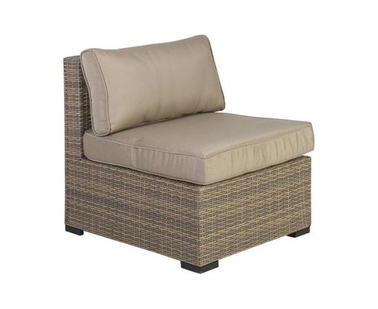 Модульный диван SEVILLA с подушками, центральная часть, 67x76,5xH74,5см, рама: алюминий с плетением из пластика,капучино
