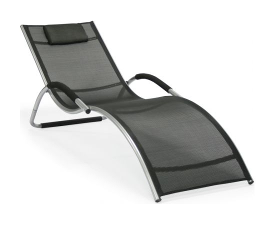 Guļamkrēsls BRIGO 177x65x73cm, sēdvieta: tekstils, krāsa: melns, rāmis: alumīnijs Guļamkrēsli un sauļošanās krēsli