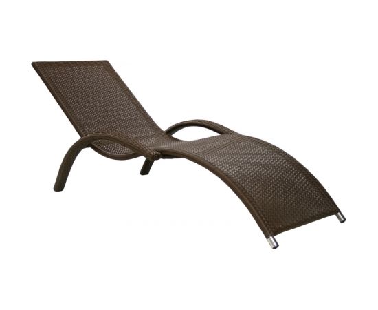 Guļamkrēsls MERIDIAN 180x75x73cm, rāmis: alumīnijs ar plastikāta pinumu, krāsa: tumšī brūns