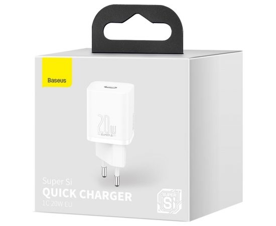 Baseus CCSUP-B02 tīkla lādētājs USB-C / 20W / 3A balts