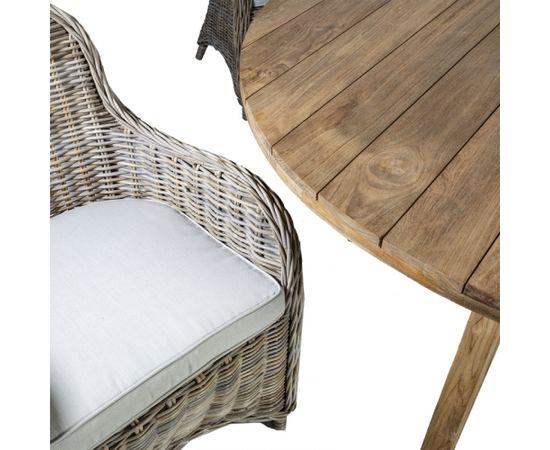 Dārza mēbeļu komplekts KATALINA 4-krēsli (42053) D150xH78cm, materiāls: tīkkoka masīvkoka atkārtota izmantošana