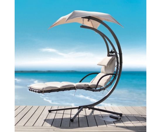 Šūpuļkrēsls DREAM ar jumtiņu, H205cm, krāsa: bēšs