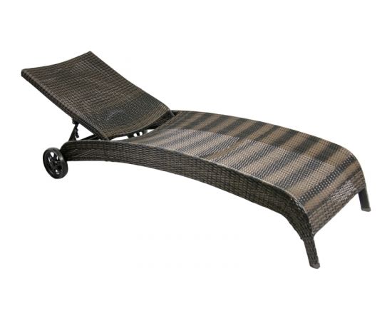 Guļamkrēsls WICKER 73x196xH99cm, rāmis: alumīnijs ar plastikāta pinumu, krāsa: tumši brūns
