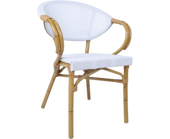 Krēsls BAMBUS 57x58xH83cm, balts