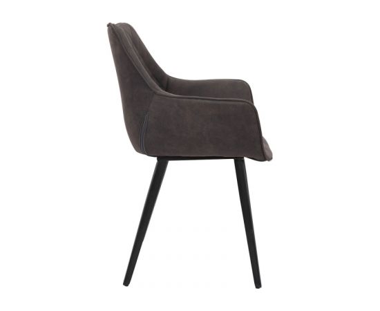 Krēsls NAOMI 61x60,5xH47/84cm, materiāls: audums, krāsa: gaiši brūna, kājas: melns metāls