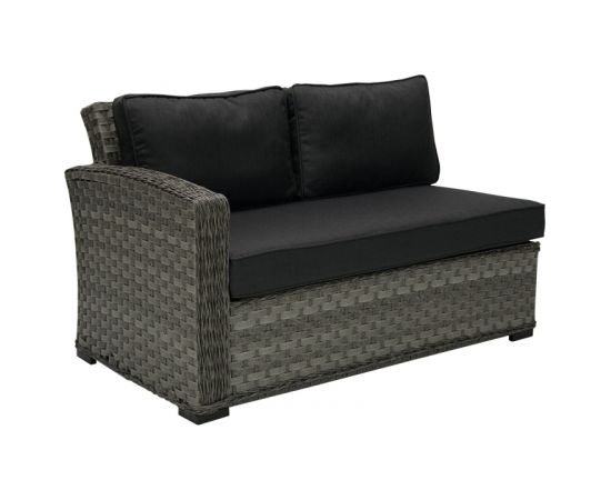 Модульный диван GENEVA с подушками, левый угол, 81x132xН78см, рама: алюминий с плетением из пластика, цвет: тёмно-серый