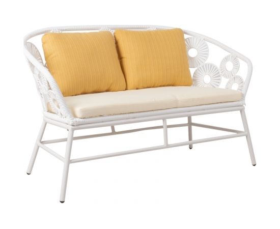 Dārza dīvāns RONDO 129x68H80cm, balts