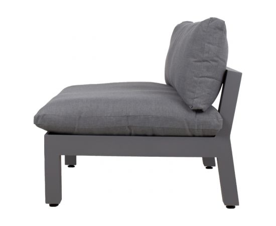Модульный диван FLUFFY средний 82x93xH66см, темно-серый алюминиевый каркас, подушки: темно-серый