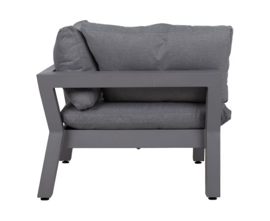 Модульный диван FLUFFY угловой 93x93xH66см, темно-серый алюминиевый каркас, подушки: темно-серый