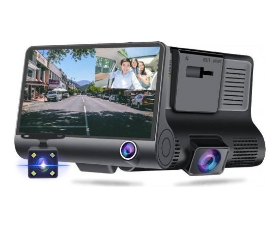 RoGer 3in1 Автомобильный видеорегистратор со встроенной передней / задней / внутренней камерой / Full HD / 170 градусов обзора
