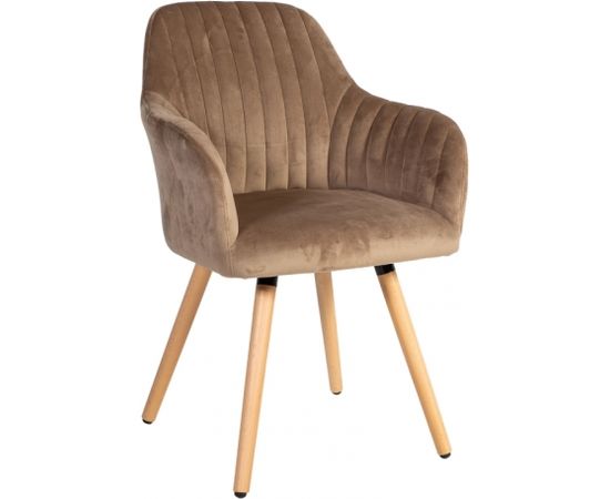 Krēsls ARIEL 58x58,5xH85cm, materiāls: audums, krāsa: brūns, kājas dižskabardis