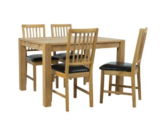 Dining set CHICAGO NEW with 4-chairs (19951), oak