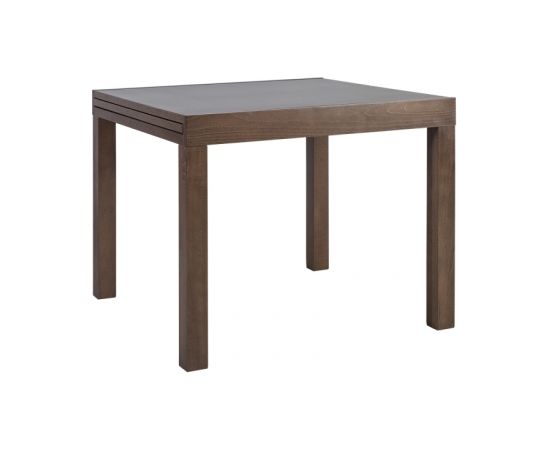 Ēdamistabas galds TIFFANY 90+90x90xH75,5cm, galda virsma: dabīgs finierējums, apdare: lakots, dižskābarža kājas un rāmis