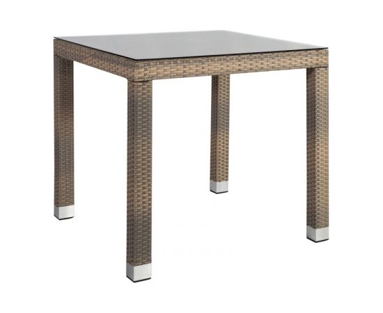 Садовая мебель LARACHE стол и 4 стула(2102), 80x80xH75см, рама: алюминий с плетением из пластика