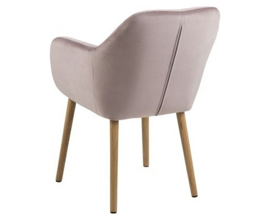 Krēsls / atzveltnes krēsls EMILIA 57x59xH83cm, materiāls: audums, krāsa: vecs rozā, kājas: ozols, apdare: eļļots