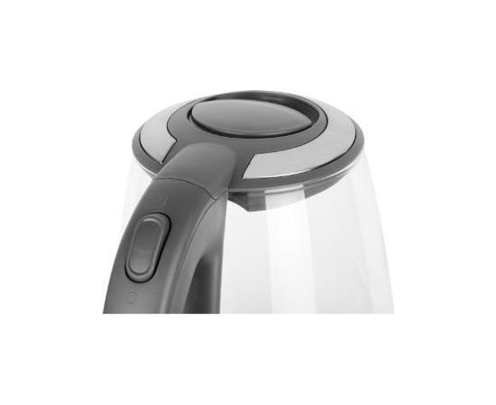 ECG Electric kettle RK 2020 Grey Glass, 2 L, 360° base with power cord storage, Blue backlight, 1850-2200 W / ECGRK2020GREYGLASS